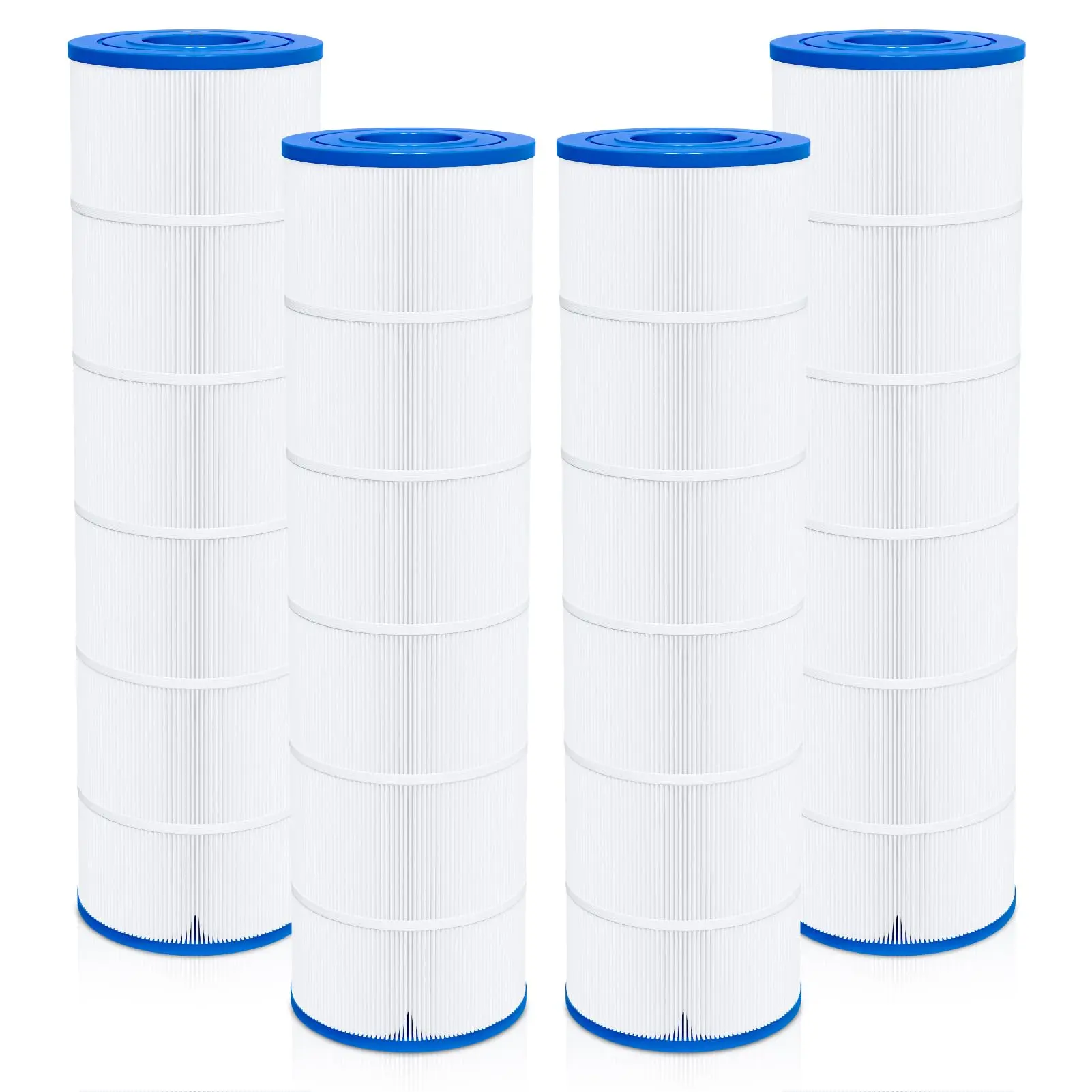 Hayward 4-Pack Pool Filter Cartridges for SwimClear C4020/C4025/C4030, Eco-Friendly Pool Accessory with 5oz Heavy-Duty Fabric, 25-1/2" Height, 3" Inner Diameter, 3x Filtration Efficiency, Debris Trap, Replaces PA106 CX880XRE, 7" Outer Diameter, 5Oz Per Ca