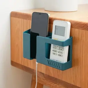 No-Drill Phone Charger Organizer, Multi-Functional Remote Control Holder, Bedside Shelf, Wall-Mounted Stand, Space-Saving Storage Solution