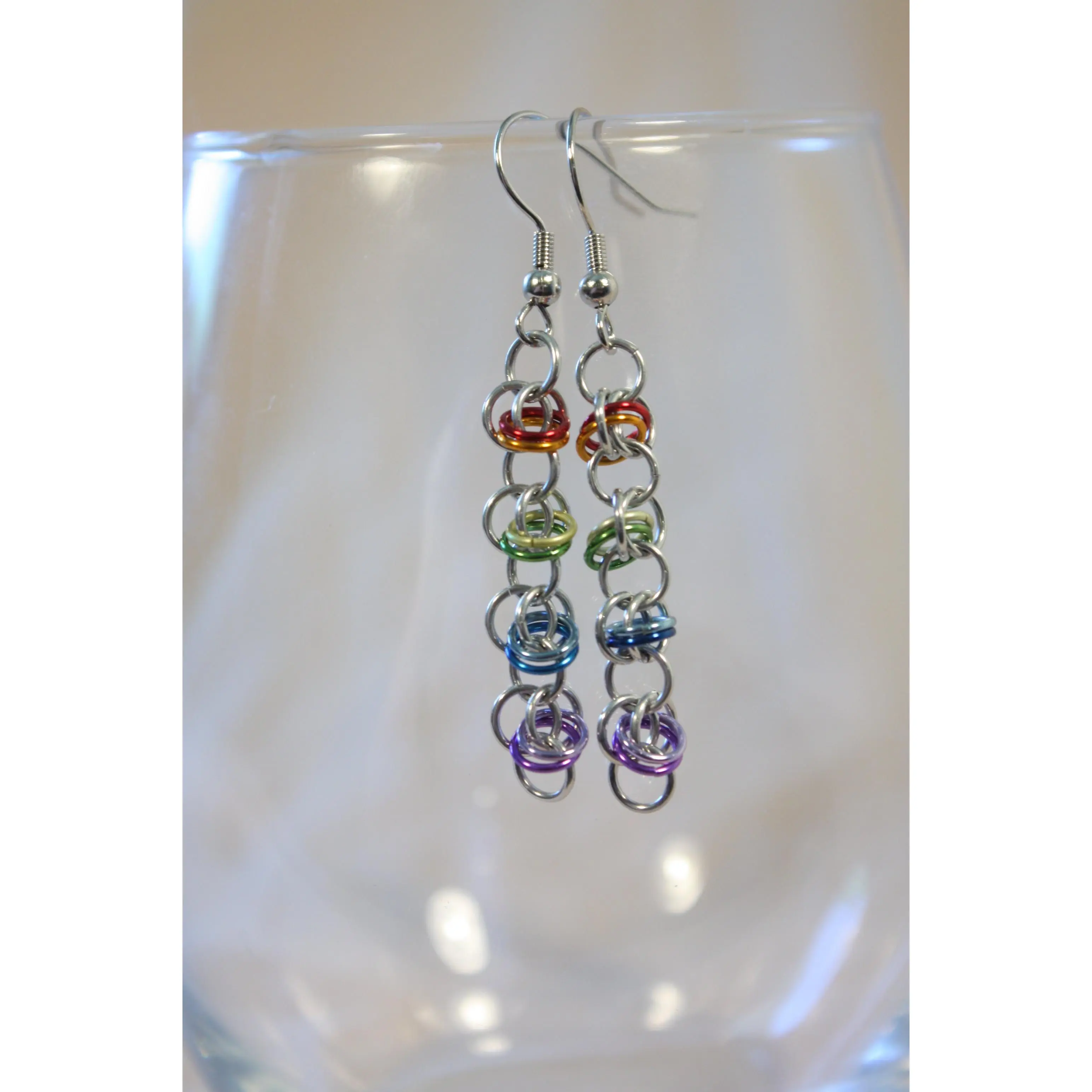 Barrel Chain Chainmaille Earrings - Lightweight Handmade Chainmaille Jewelry