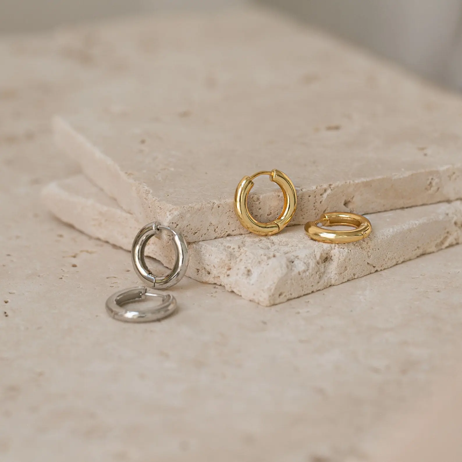 Madison Hoops by Caitlyn Minimalist - Bold Everyday Hoop Earrings in Gold & Silver - Minimalist Jewelry - Friend Gift