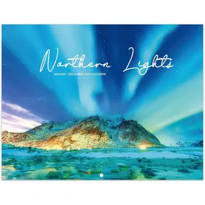 2026 Wall Calendar - 2026 Calendar, JAN 2026 - DEC 2026, 8.5" x 11", Calendar 2026, 2026 Wall Calendar 12 Months with Unruled Blocks (1.5" x 1.4") + Thick Paper - Northern lights