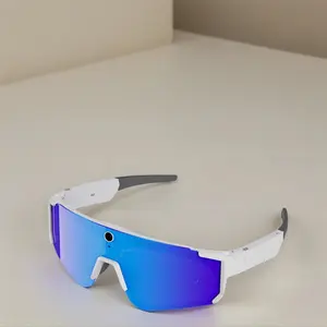 AI Smart Glasses with Camera for Sports , 8MP Camera Anti-Shake Dual Stabilization (Physical + EIS ) ,3200W Photo Capture 1200P Video Recording, 260Mah Battery , Cycling Sunglasses with Cameras for Sports Cycling Outdoor