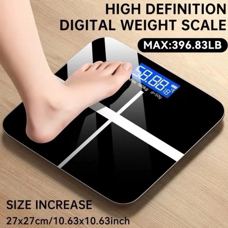 Precision Weight Scale, Smart Electronic Quality Scale, 400 Lb Digital Bathroom Scale (can Switch KG And LB), LCD HD Display And Temperature Display Fahrenheit, Ultra-wide Platform And Large Capacity, USB Charging/Battery Powered, Scale for Body Weight