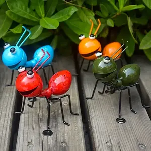 4pcs Metal Ant Outdoor Garden Decoration Set 3D Sculpture Garden Sculptures Statues Ant Art for Garden Courtyard Fence Decoration Eid Al-Adha Mubarak