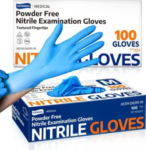 Medical Soft Max™  Exam Gloves, 100 Count Latex-Free Powder-Free Non-Sterile Food Safe Disposable Glove, Blue Nitrile Professional Blue Nitrile Chemo Gloves