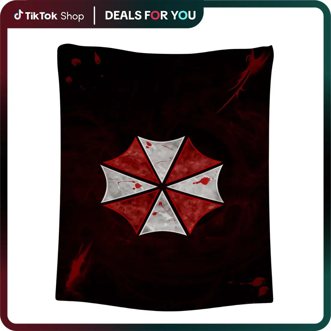 Resident Evil Blanket: Umbrella Logo Gaming Flannel Fleece Blanket | Cozy bedroom decor | Gaming Blanket