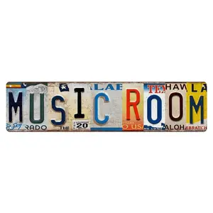 Vintage Music Room Wall Decor Street Signs Music Posters Studio Metal Signs 16 x 4 Inches