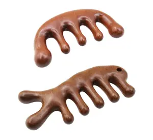 Natural Sandalwood Wooden Scalp Massager Comb for Hair Growth 2 Pack Wide Tooth Comb for Women Men Head Massager Tool