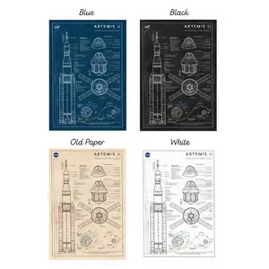 [No Frame] Artemis II Poster, Moon Mission Wall Art Astronaut Crew, Return To The Moon Home Decoration, Space Exploration Poster, Gift For Science Love