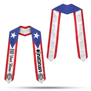 Customized Puerto Ricans Flag Graduation Sash 2026, Puerto Rico Graduation Gift Stole