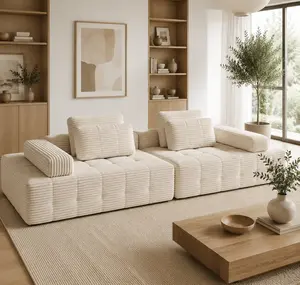 【Summerwins】Oversized Corduroy Cloud Sofa | Modular Sectional Sofa | Vacuum Compressed | Pet Friendly Cloud Sofa | Fits Living Room Apartment | Free Gifts | 2 Pickages Shopping,sofas living room. boneless couch.Cozy Comfy Loveseat. cloud couch. summervibe