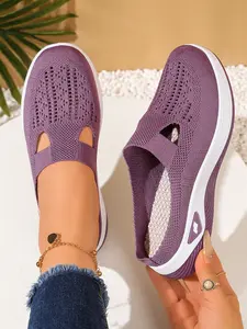 Luxury Hollow-Out Knit Breathable Men's Shoes, Soft Bottom Anti-Slip Athletic Walking Women's Shoes, Unisex Casual One-Step Comfort Sneakers Footwear