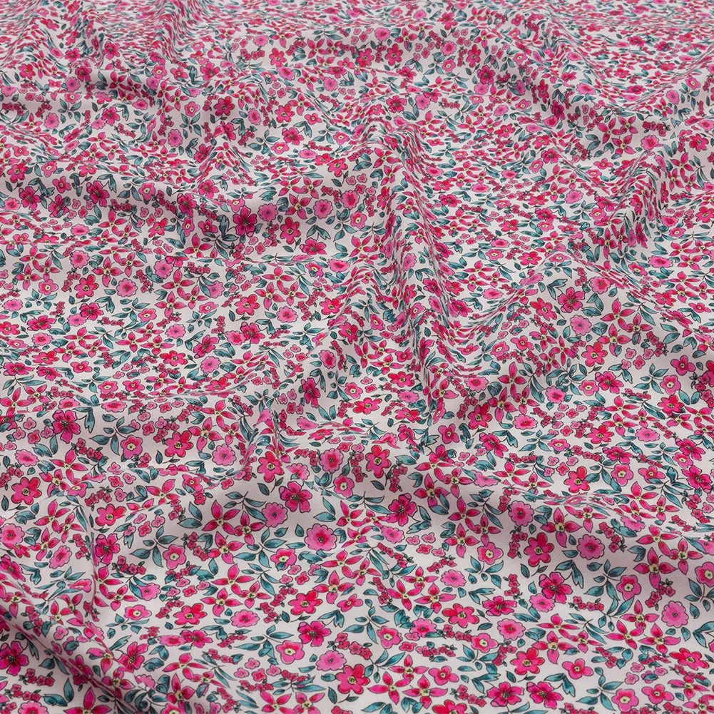 Cotton Voile - Pink Floral - Botanical Stroll Print - Mood Exclusive Secret Garden Collection
