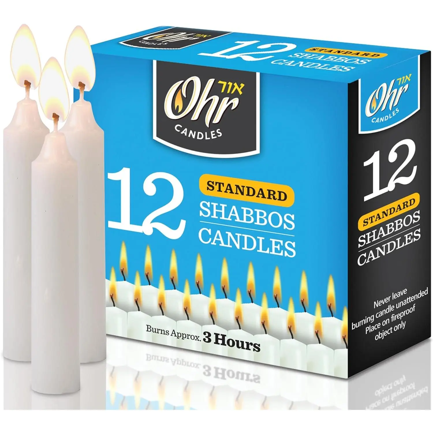 Shabbos Candles - 3 Hour  Time - 12 Pack