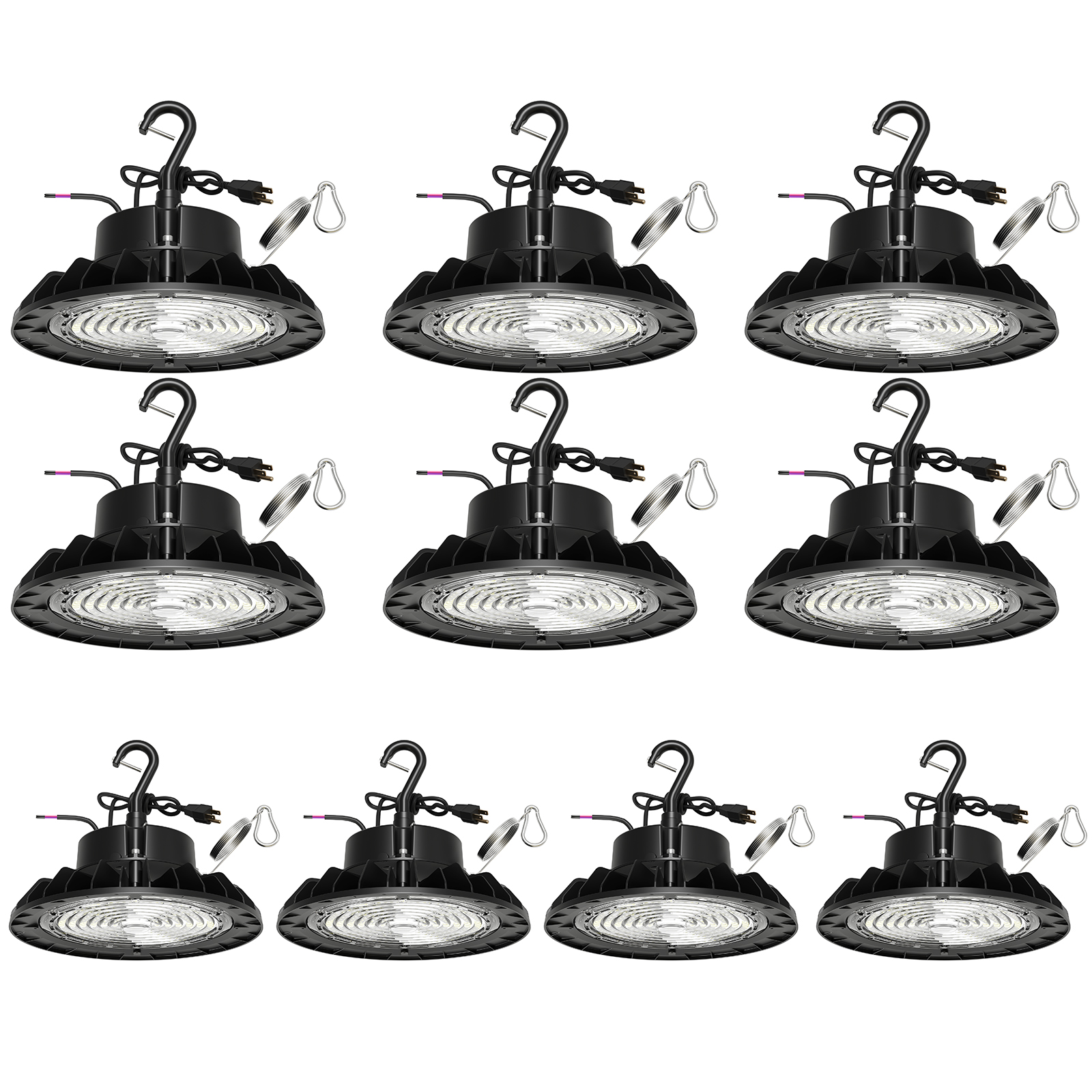 6.5in Led High Bay Light,High Bay Led Shop Light 5000K Daylight, 150W, 25000 Lm, Dimmable 1-10V, Ip65 Waterproof,10 PCS