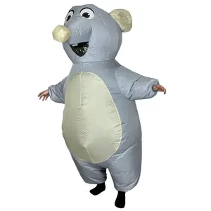 Cute Mouse Polyester Inflatable Costume, Youth Adult Size Fits 155-190cm, Includes Fan & Box,  No Battery, Perfect for Halloween  Christmas Cosplay Parties