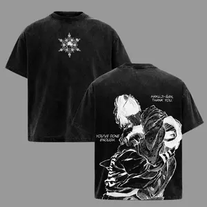 Akaza Koyuki Demon Slayer Anime T-Shirt - Vintage Acid Wash Oversized Graphic Tee - Premium Heavyweight Cotton Streetwear - Hakuji Emotional Manga Scene Fan Gift - High Quality DTG Print