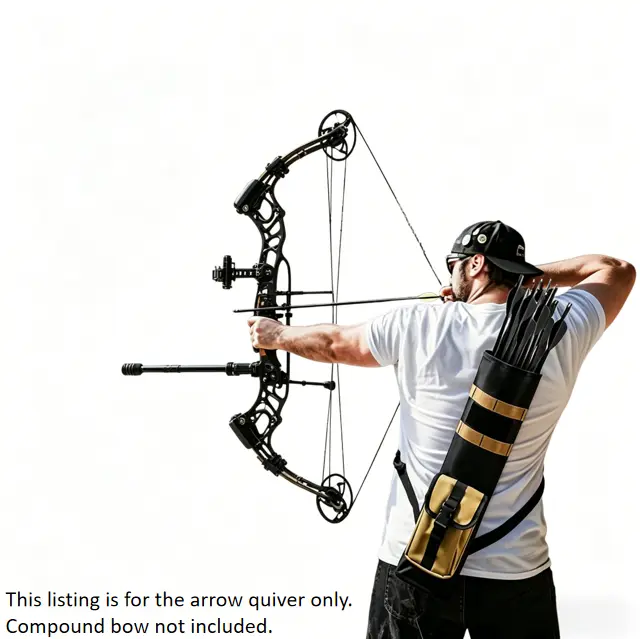 Adjustable Arrow Quiver, Lightweight and Convenient for Back or Side Carry, Ideal for Hunting, Target Shooting, and Outdoor Archery