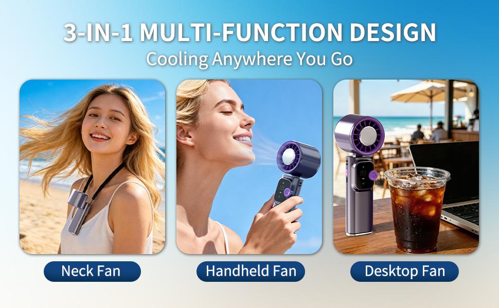 199-Level Precise Wind Control Cordless Wireless Portable Cooling Ice Fan - Foldable, Adjustable, Automatic Settings, Airflow Enhancer for Summer Travel & Outdoor Household Appliance Essential