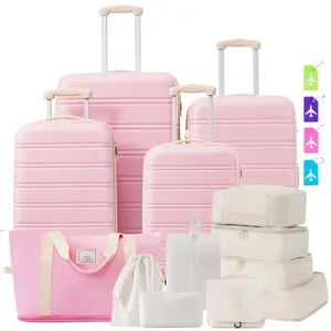 Hard shell Luggage Sets 4 pcs + Bag Spinner Suit case with TSA Lock Lightweight- Extra-Large Hard-Sided Upright Case Hardside Expandable Suitcase Durable Duffels