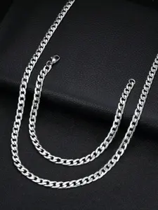 A Versatile Basic Stainless Steel Chain Set, Bracelet Necklace, Men's Hip-hop Style Chain Set, Accessories