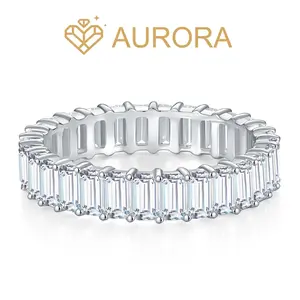 【#135 Glam Matrix】Moissanite Stackable band ring enhancer ring with 925 sterling silver Synthetic Moissanite