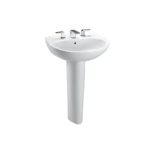 Toto LPT241G01 Supreme Pedestal Combo Bathroom Sink with Single Faucet Hole - Cotton White