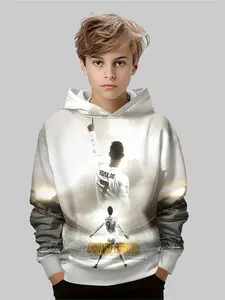 Ronaldinho 7 Boys' Hoodie Jacket, Graphic Team Hoodie, Soft Comfortable Fabric, Ideal for Outdoor Activities, Durable Design