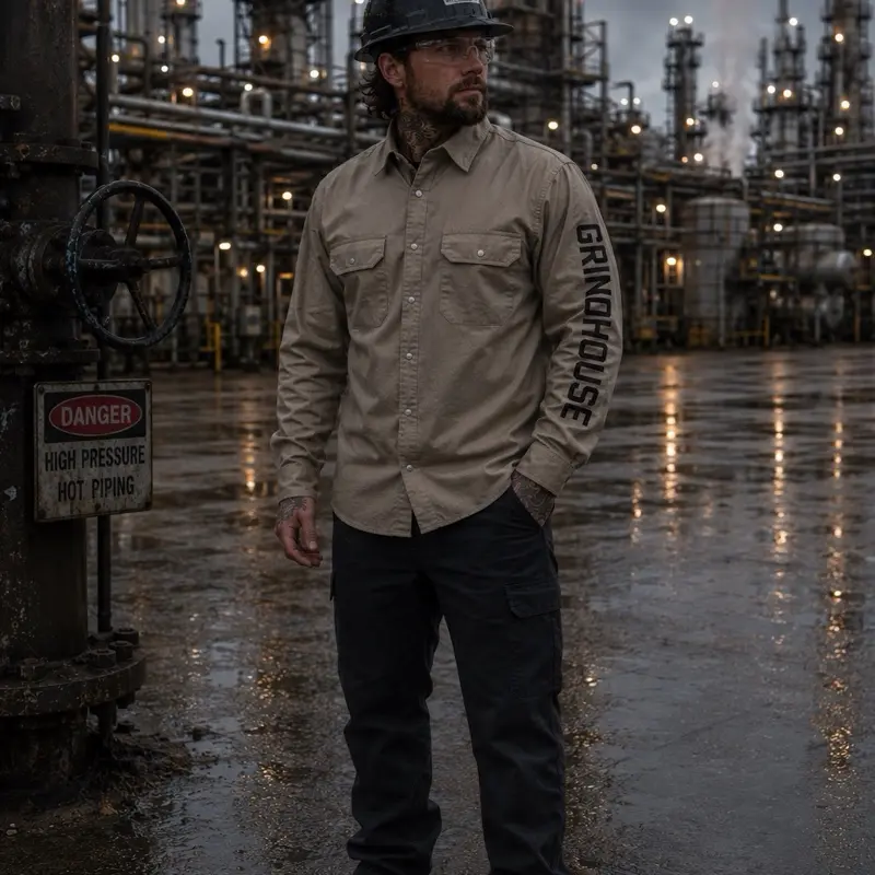 7/12s men’s vented flame resistant button up