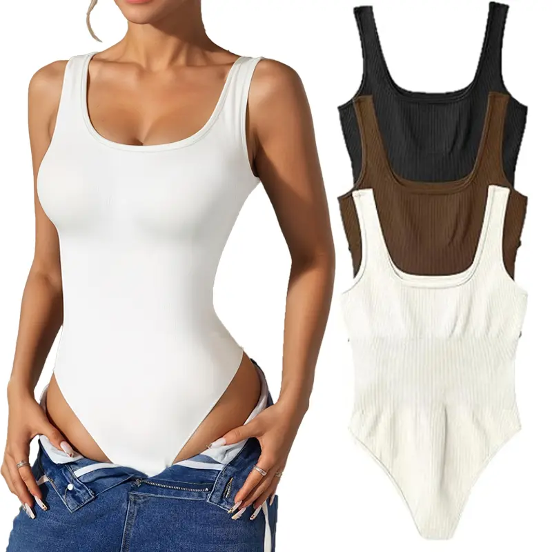 Women's 3 Piece Bodysuits Crew Neck Bodysuit, Washable Solid Color Bodysuit for Casual & Formal Wear,Women's Clothing