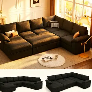 Seat Modular Sectional Sofa with Storage, Sectional Couches for Living Room, Cloud Modular Couch, Removable Sofa Cover