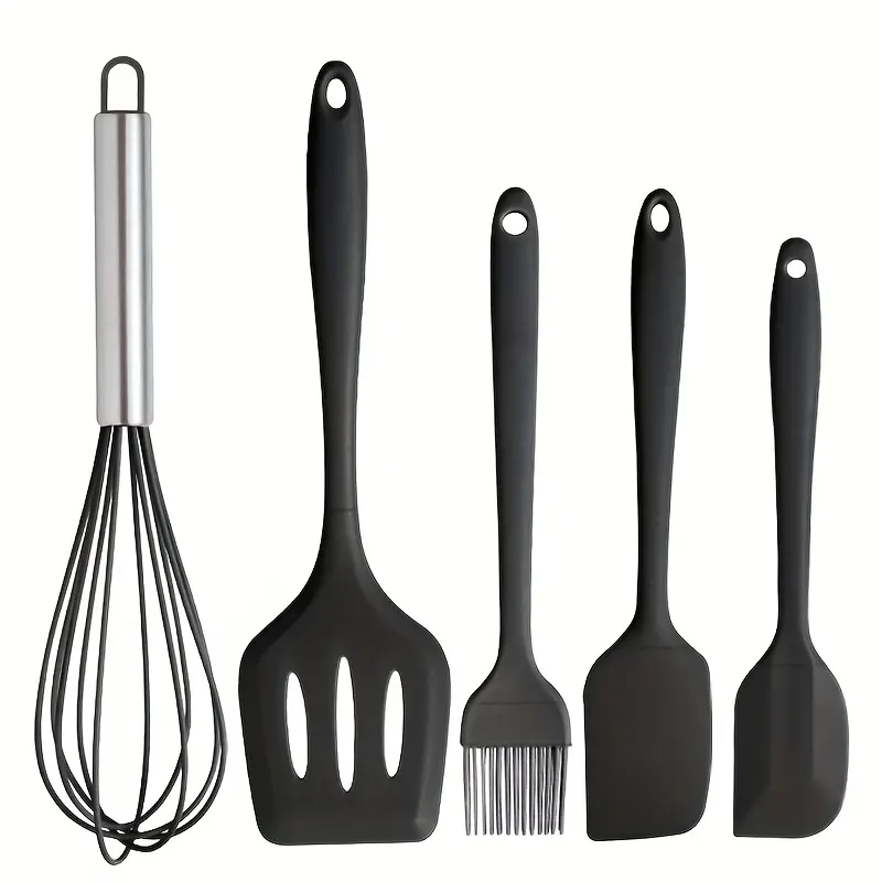 Baking silicone five-piece set black