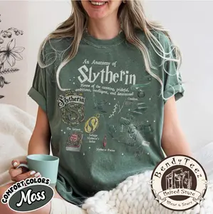 Retro Slytherin Tee, Anatomy of Slytherin T-Shirt, Vintage Salazar Locket Serpent Shirt, Wizarding House Apparel, Witchy Magic Gift, Full Color Range, Find Your Perfect Shade, Full Size Range, Perfect Fit for Everyone
