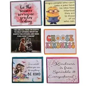 Inspirational Quotes Refrigerator Magnets - 6 Motivational Designs for Home & Office Decor