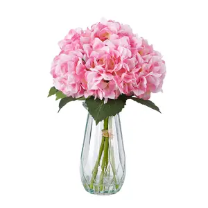 Real Touch Artificial Hydrangea Flowers Bouquet - Faux Silk Hydrangea with Stems - Maintenance-Free Table Arrangement for Home Decor, Wedding Centerpiece, Baby Shower, and Party Decorations