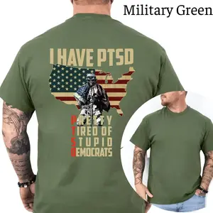 I Have PTSD Pretty Tired Of Stupid Democrats T-Shirt, Funny Conservative Patriotic Graphic Tee, Men's Political Humor Top, 4th Of July Gift For Him, Casual Menswear #TikTokShopSummerSale #America250 #4thOfJuly