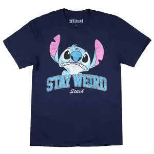 Disney Lilo & Stitch Women's Shirt Stitch Stay Weird Boyfriend Fit T-Shirt