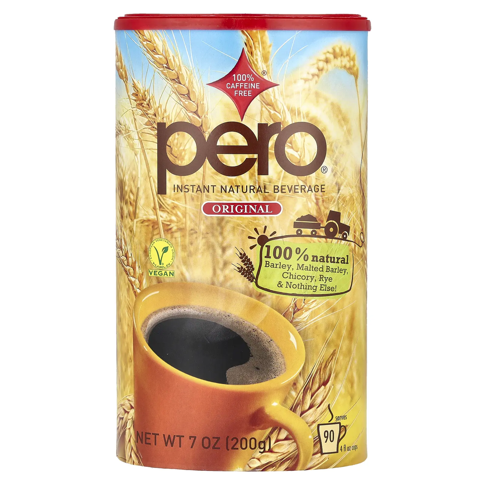 Pero Instant Natural Beverage, Original, Caffeine Free, 7 oz (200 g)