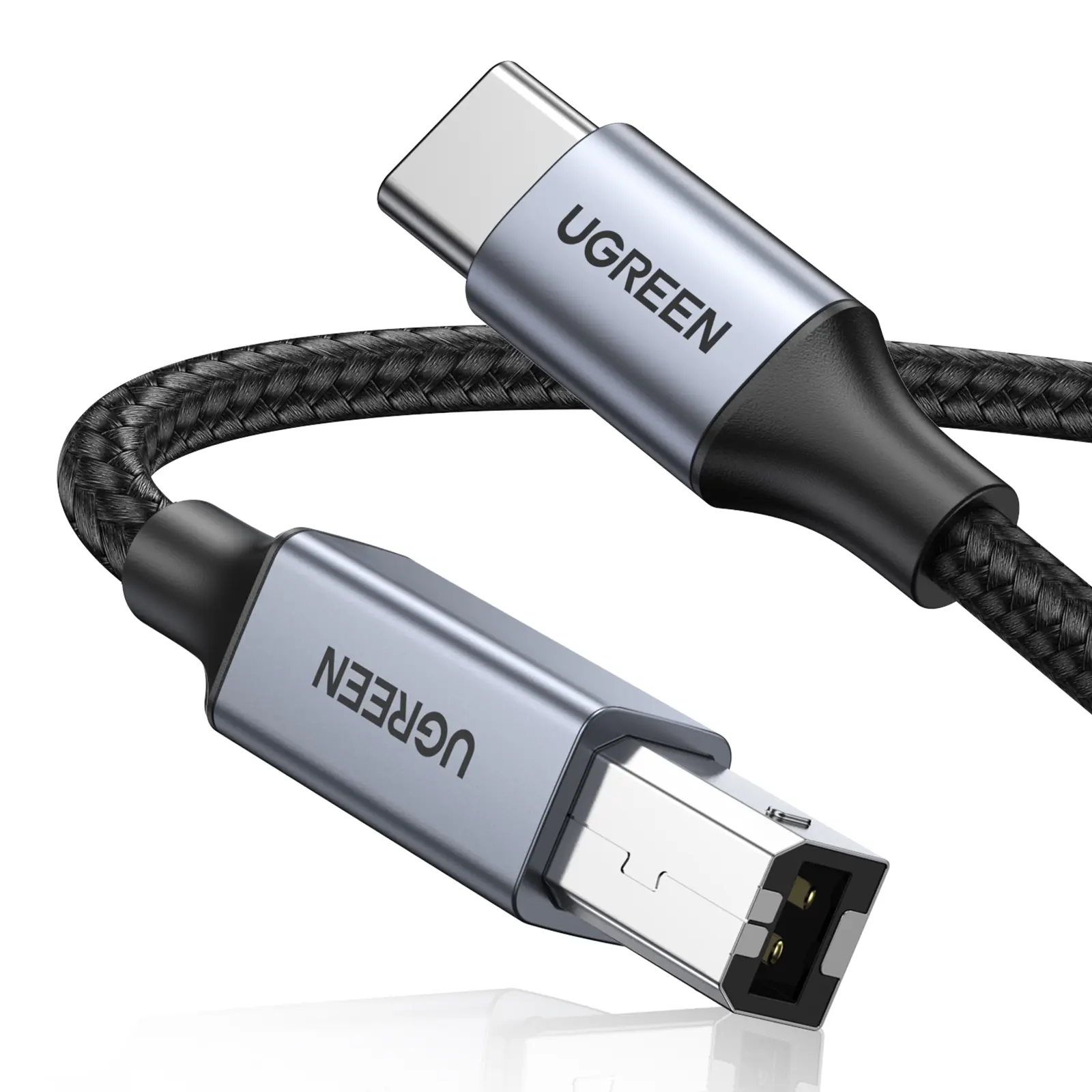 UGREEN USB B to USB C 6.6 FT Printer Cable, Nylon USB B to C Cord for MacBook Pro/Air, MIDI Cable Compatible with Yamaha Piano Keyboard, DAC, DJ Controller for iPad summerwins