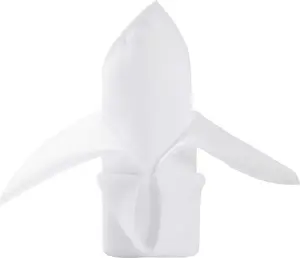 50pcs 20 x 20 Inch White Washable Polyester Cloth Dinner Napkins with Hemmed Edges for Restaurant Wedding Hotel