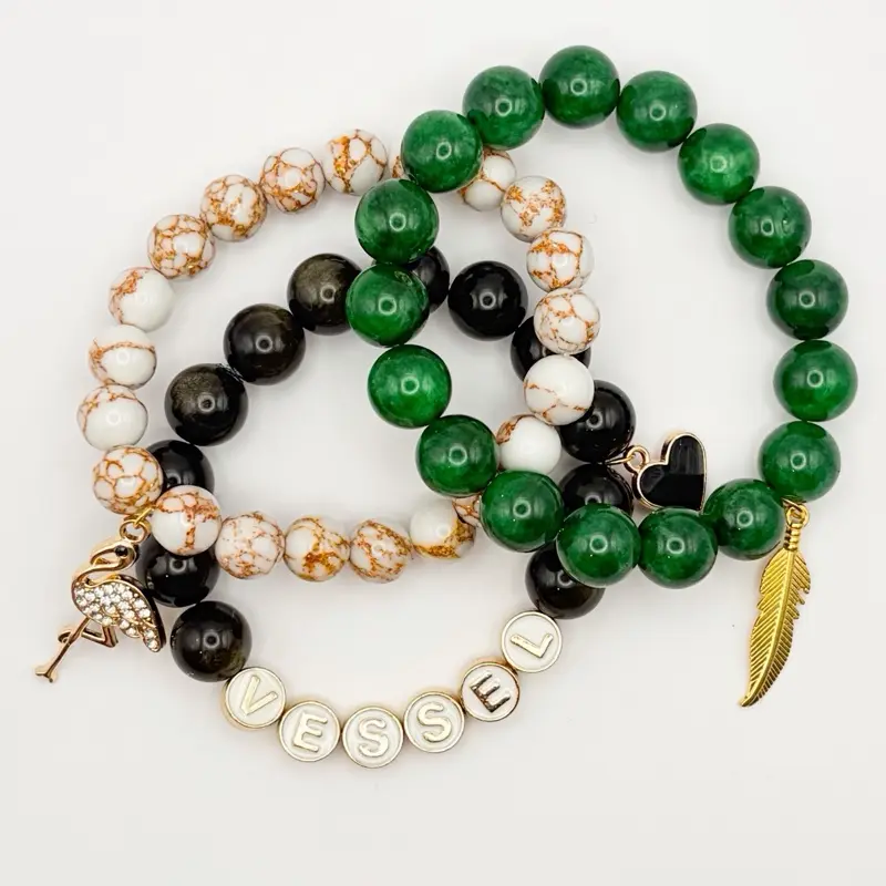 ST inspired bead bracelet set Feathered Host stack