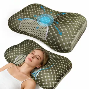 2PCS Pain Relief Cooling Pillow for Neck Support, Medium Height,Adjustable Cervical Pillow Cozy Sleeping, Odorless Ergonomic Contour Foam Pillows, Orthopedic Bed Pillow for Side Back Stomach Sleeper