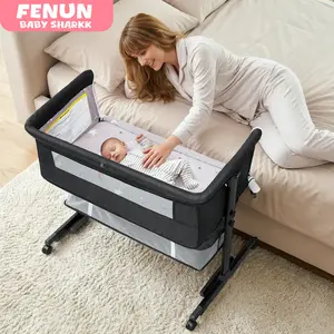 Baby Bassinet, Baby Basinet Bedside Sleeper, Easy to Fold Portable Crib Side Bassinet new Style Girl/boy bassinets, mothersdaygift