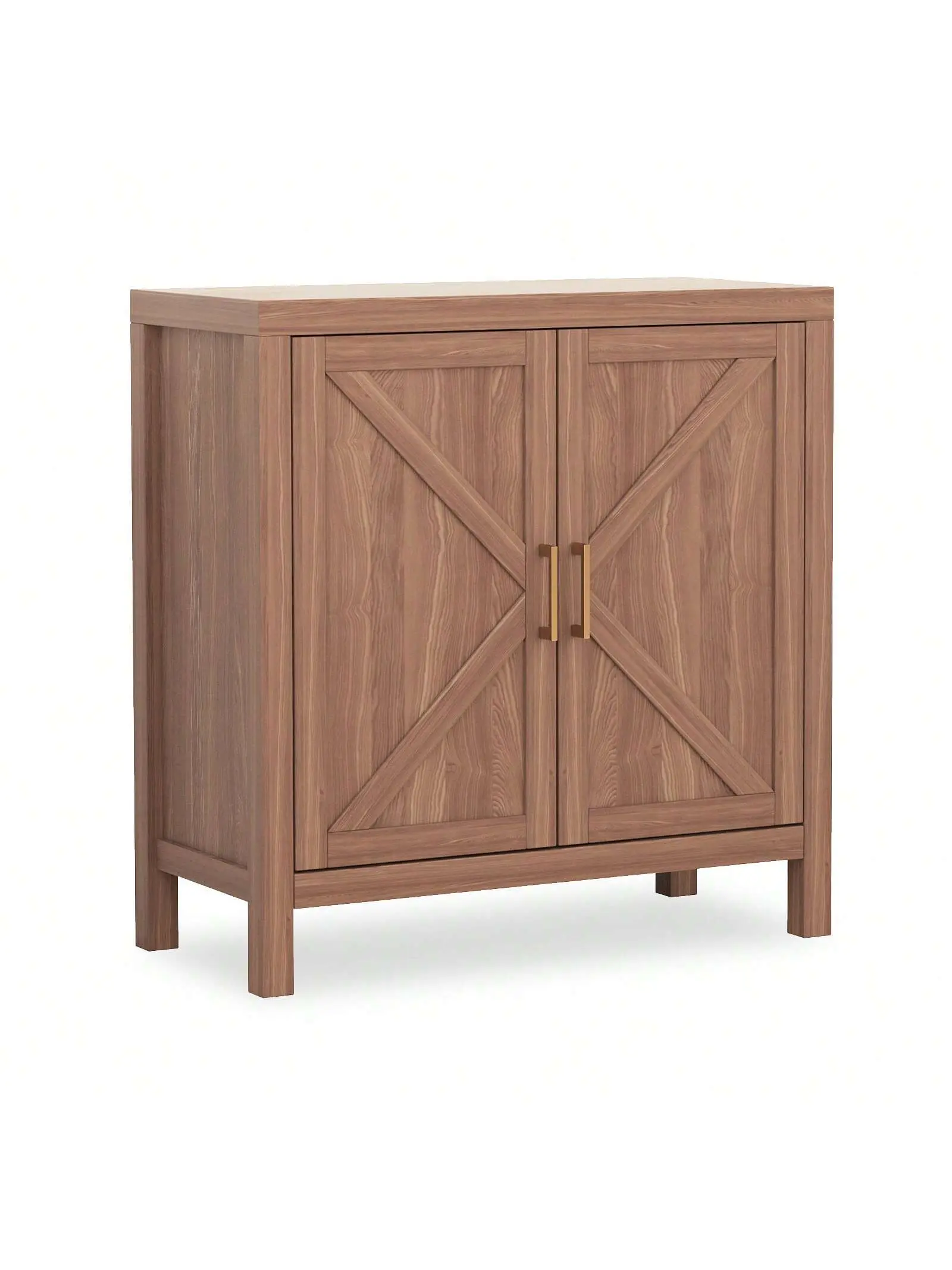 Gaomon Freestanding Wood Storage Furniture Cupboard - 2-Door Modern Indoor Multi-Layer Cabinet with Adjustable Tiered Shelf, Sturdy Base, Rustic Look, Assembly Required Sideboard (35.5" H x 30" L x 14" W) for Kitchen, Hallways