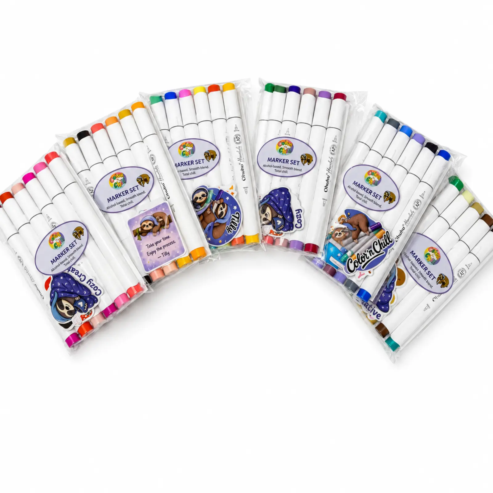 Ohuhu Color ’n Chill Cinema Collection Curated 6-Marker Set – Alcohol Art Markers