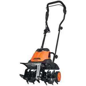 fathersdaygift  VEVOR 12 Amp Electric Tiller, 18 Tilling Width 3.94 Tilling Depth Corded Electric Tiller/Cultivator, Steel Mn Tines, Rototiller for Garden Lawn Soil Digging