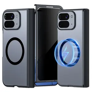 For Google Pixel 10 Pro Fold Case Magnetic [Hinge Protection][Privacy/HD Screen Protector][Translucent Matte] Slim Skin-Friendly&Smooth Touch Shockproof Phone Case