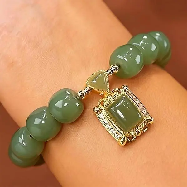 BloomWish B Lucky Jade Bracelet for Women Good Luck Money Bracelets Chinese Blessing Feng Shui Bracelet Red Black Beaded Horse Charm Bracelets Chinese Jewelry Gifts