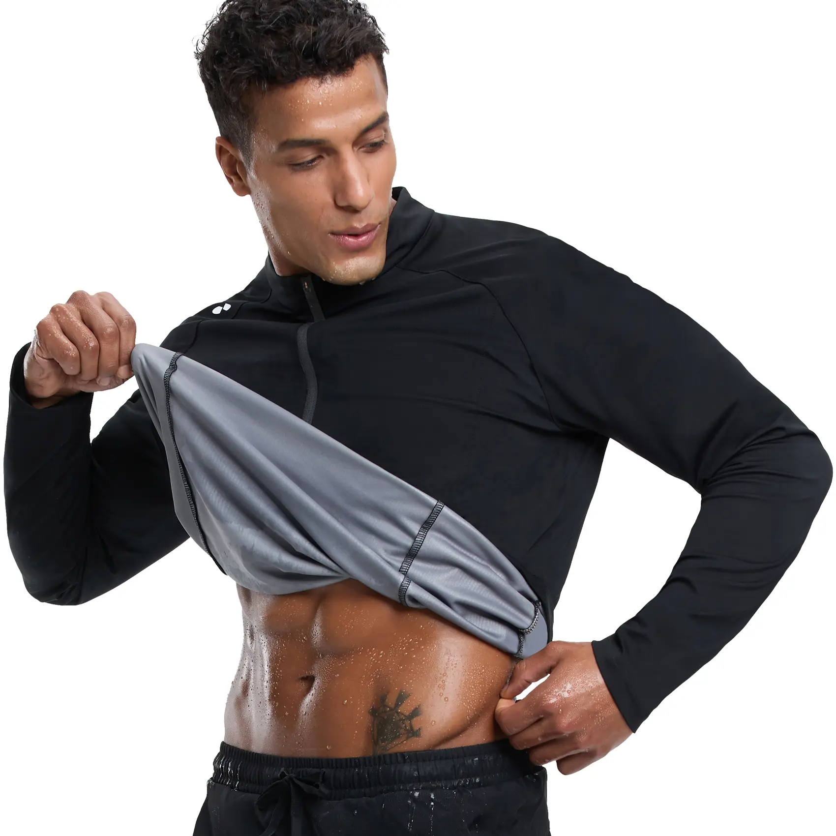HOTSUIT Sauna Shirt for Men Women Half Zipper Sweat Jacket Non Rip Heat Trapping Workout Top Activewear Sports Outerwear Silver-Heat REG G3.0 Anti-Odor Moisture-Wicking