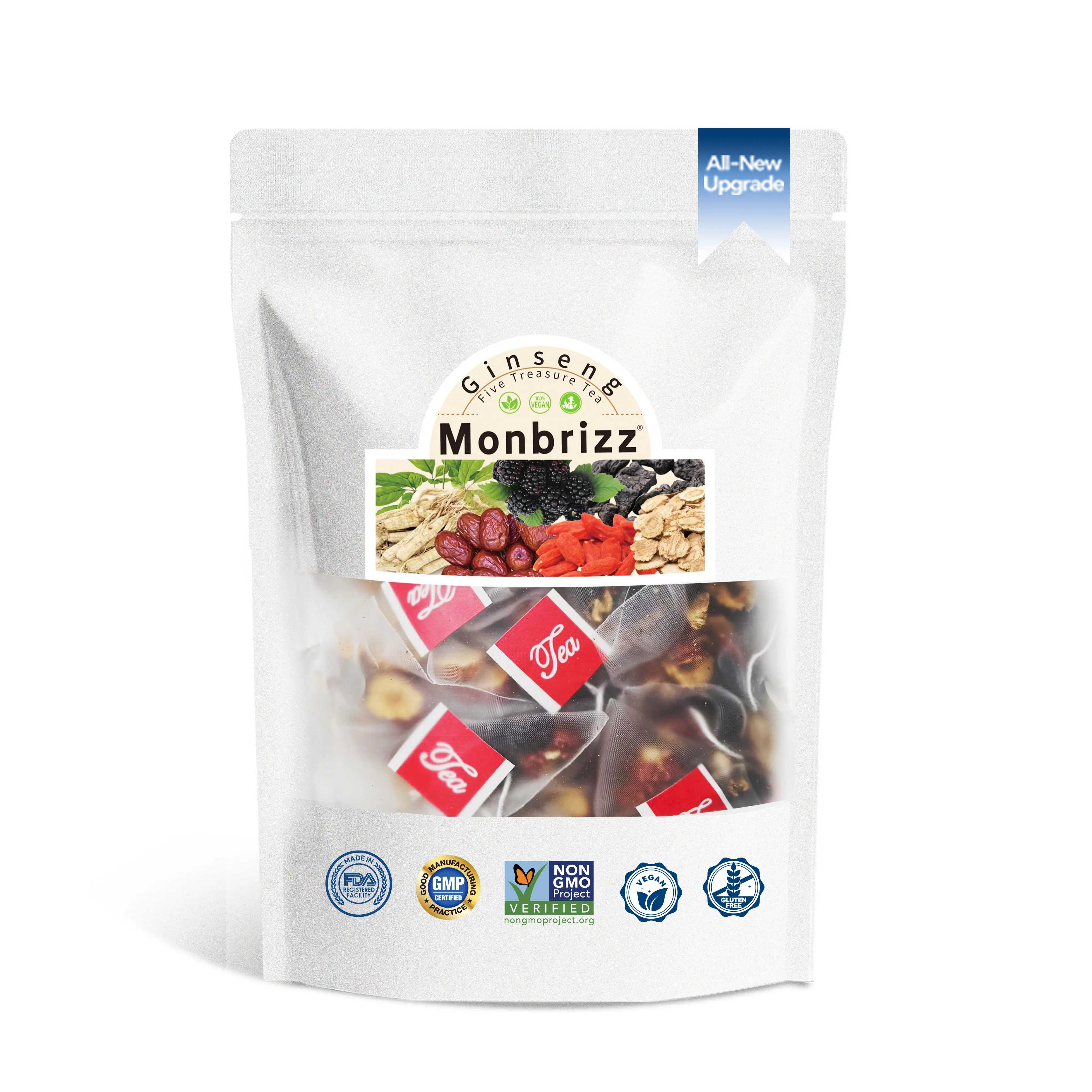 [New Upgraded Packaging]Summervibes Kidney Tea Formula, Ginseng Five Treasure Wolfberry Tea for Men, Mulberry Herbal Tea Blend, Herbal Health Beverage, New Upgraded Packaging, 30/60/90/120/180 Tea Bags